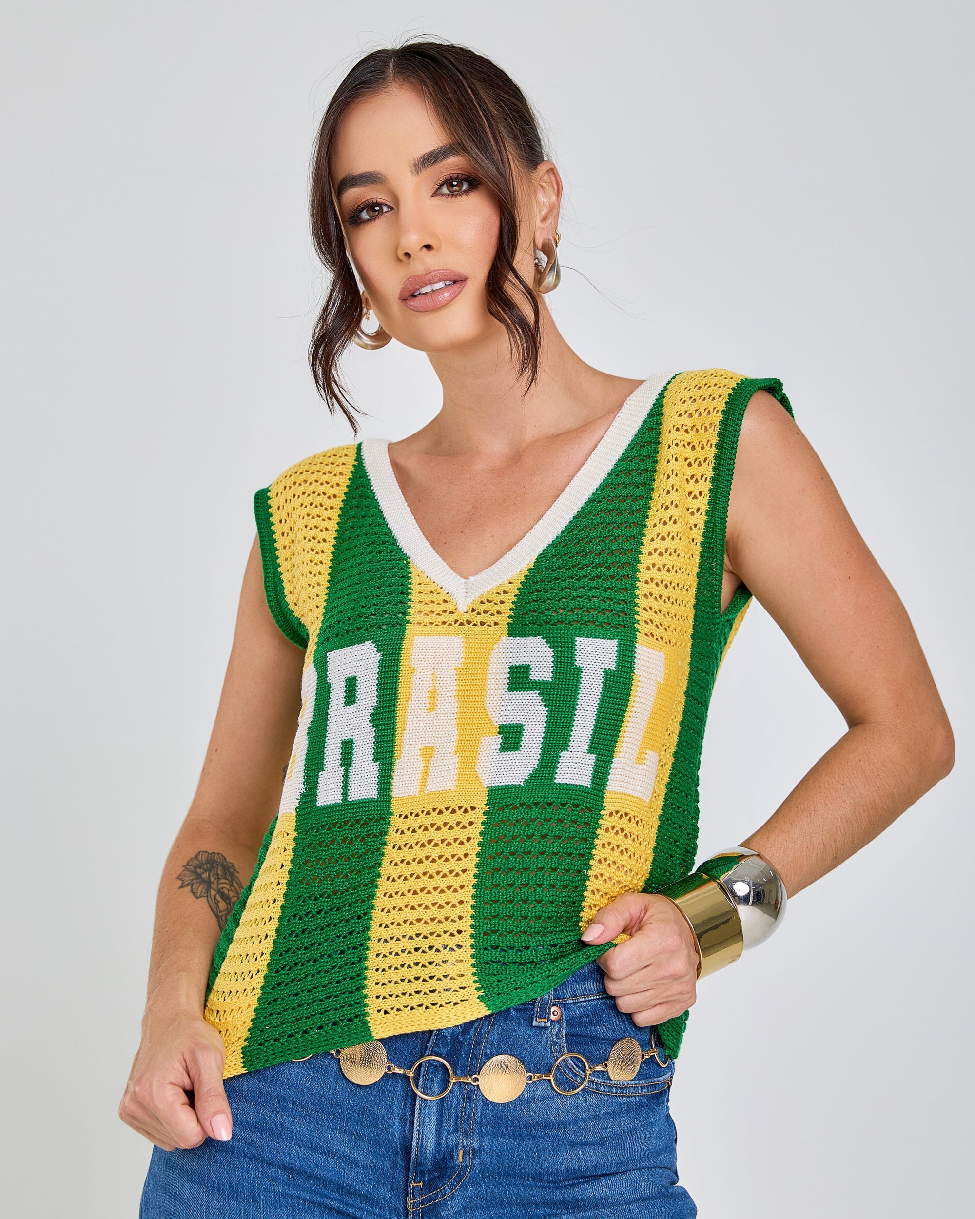 regata tricot arena brasil copa 2026 + frete grátis
