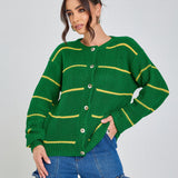 cardigan listrado tricot brasil copa 2026 canarinho + frete grátis