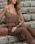 conjunto tricot marrom st. tropez