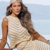 conjunto modal tricot creme brisa