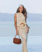 conjunto modal tricot creme brisa