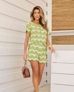 conjunto tricot chevron verde valência