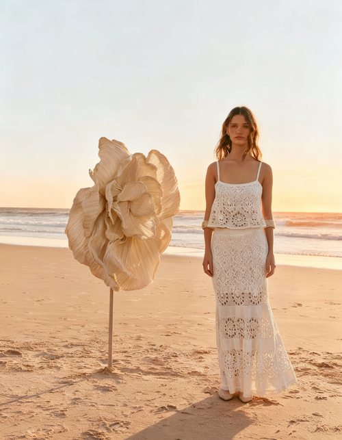 conjunto tricot branco aura mediterrânea