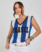 regata tricot arena brasil azul copa 2026 + frete grátis